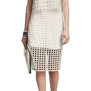 Banana Republic Dot Lace Pencil Skirt in White Size 6